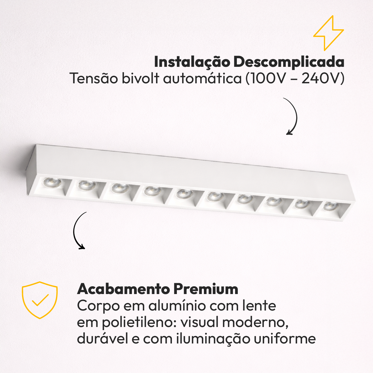 Spot Led Dots Sobrepor 20W 2700k/6500K Branco Bivolt Alut