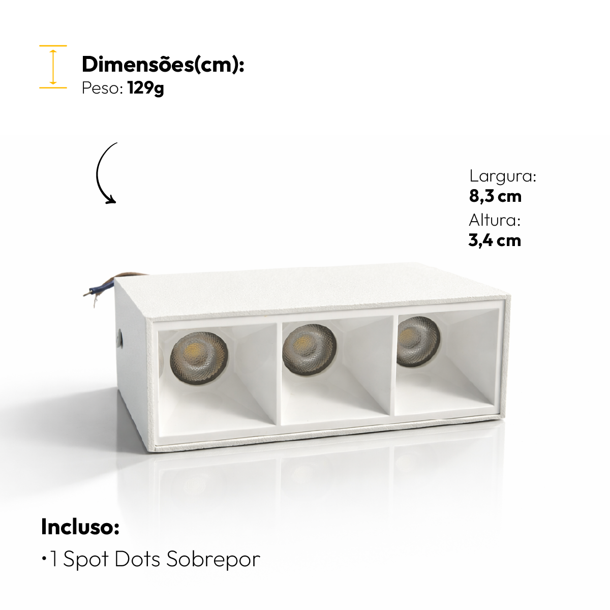 Spot Led Dots Sobrepor 6W 2700k/6500K Branco Bivolt Alut