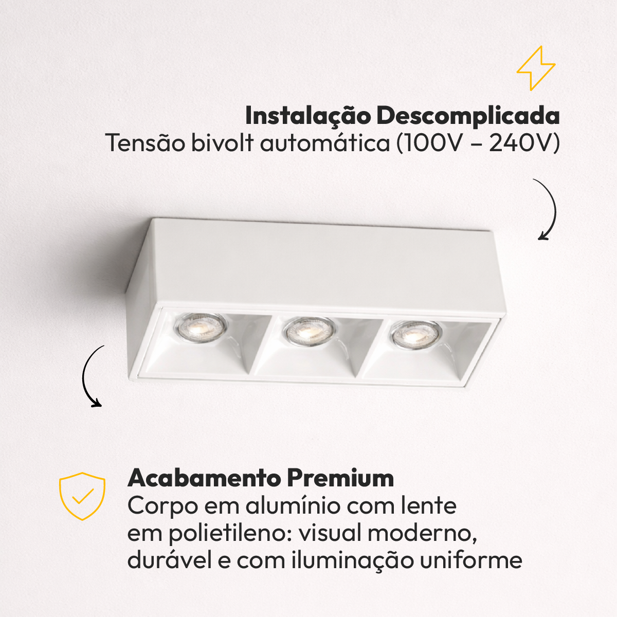 Spot Led Dots Sobrepor 6W 2700k/6500K Branco Bivolt Alut