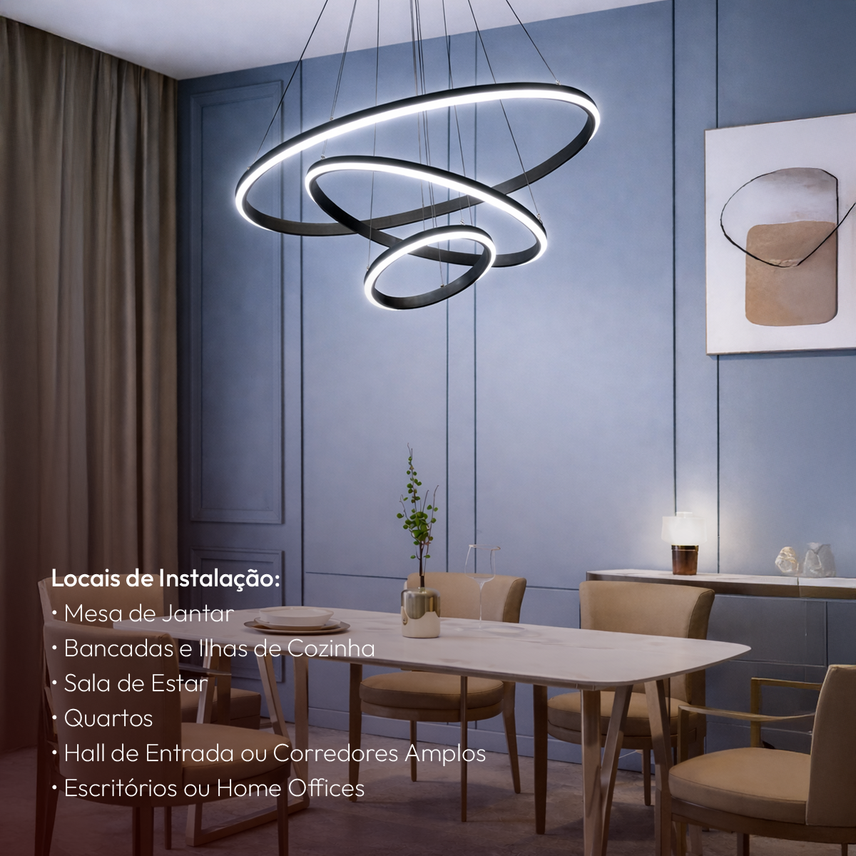 Luminaria Pendente Led Lura 60w Com Seleção de temperatura Quente/Neutro/Frio Preto Alut