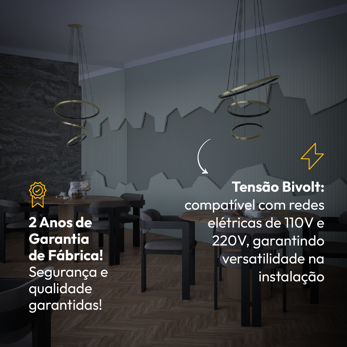 Luminaria Pendente Led Lura 60w Com Seleção de temperatura Quente/Neutro/Frio Preto Alut