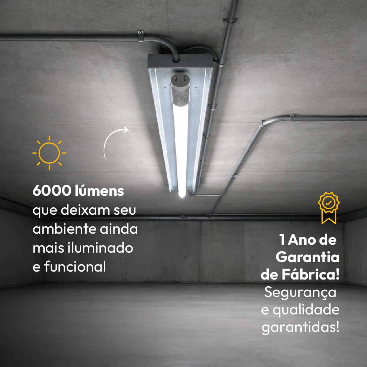 Lampada Led Tubular T8 65w 6500K Branco Frio 110v/220v Branco Cod: ALUT001925 Alut By Avant