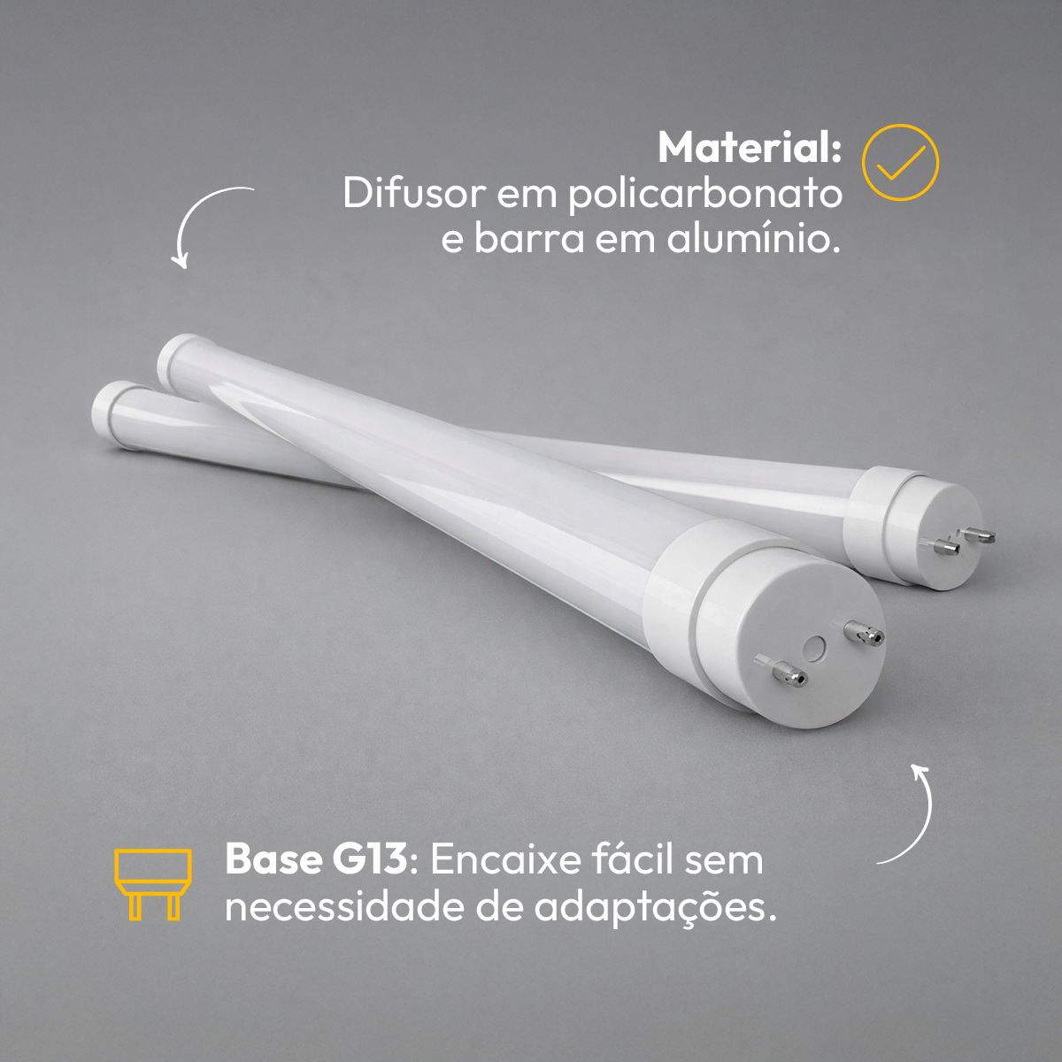 Lampada Led Tubular T8 65w 6500K Branco Frio 110v/220v Branco Cod: ALUT001925 Alut By Avant