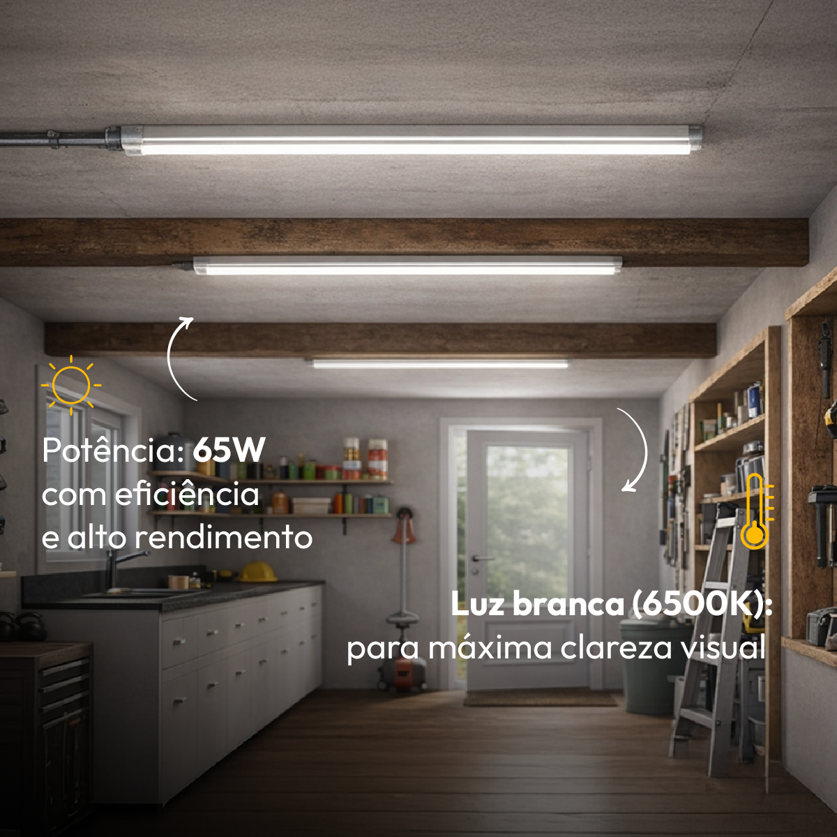 Lampada Led Tubular T8 65w 6500K Branco Frio 110v/220v Branco Cod: ALUT001925 Alut By Avant