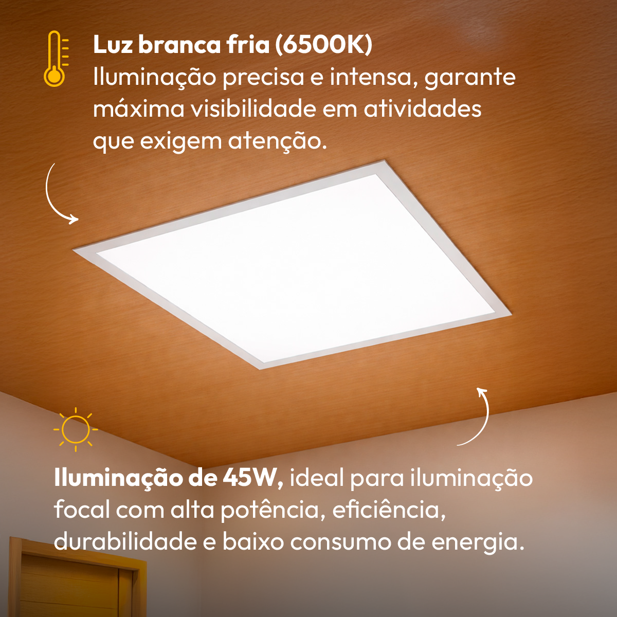 Painel Led Modular Embutir 45w 6500k Branco Frio Bivolt Quadrado Branco Alut