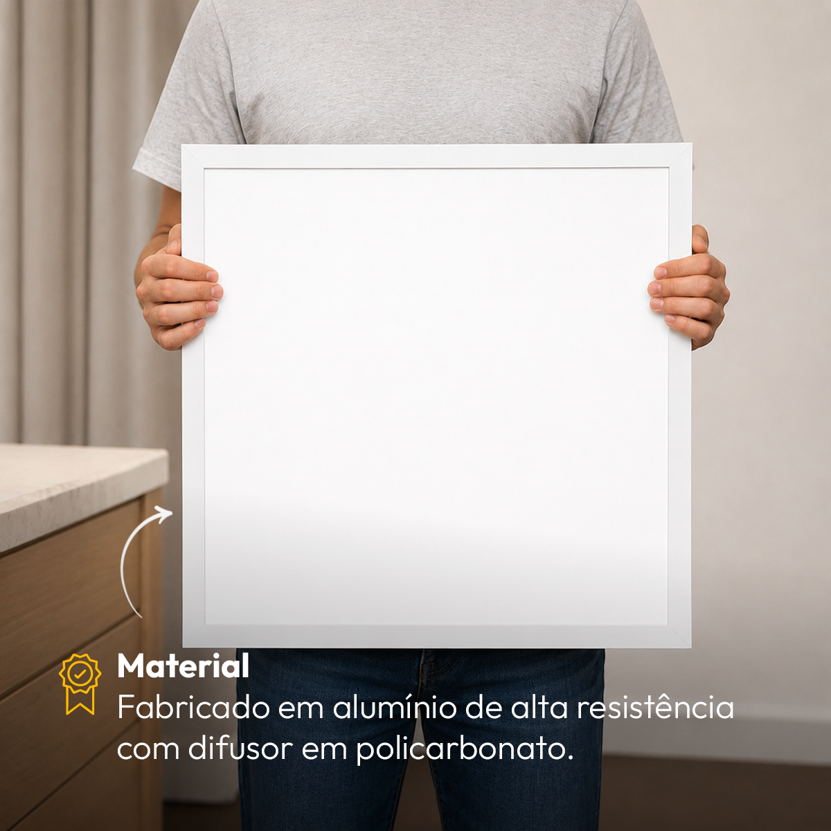 Painel Led Modular Embutir 45w 6500k Branco Frio Bivolt Quadrado Branco Alut
