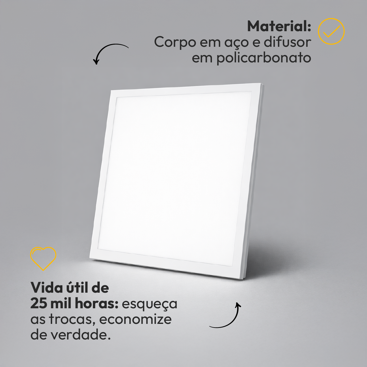Painel Led Modular Embutir 45w 6500k Branco Frio Bivolt Quadrado Branco Alut