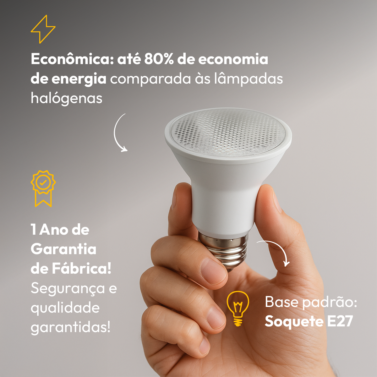 Lâmpada Led Par20 7w 6500k Branco Frio E27 Bivolt Branco Alut