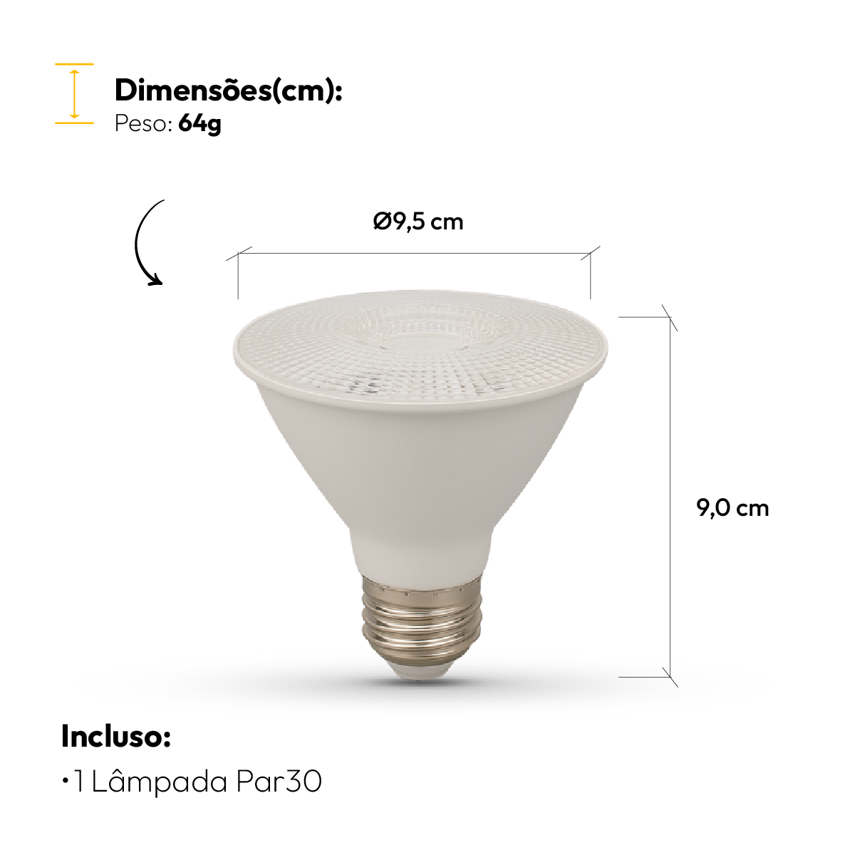 Lâmpada Led Par30 11w 6500k Branco Frio E27 110v/220v Branco Alut