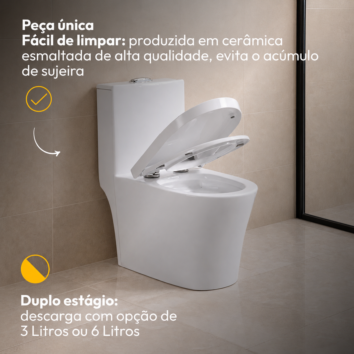 Vaso Sanitário Monobloco Orbit Completo com Caixa Acoplada Privada Cerâmica Branca Alut