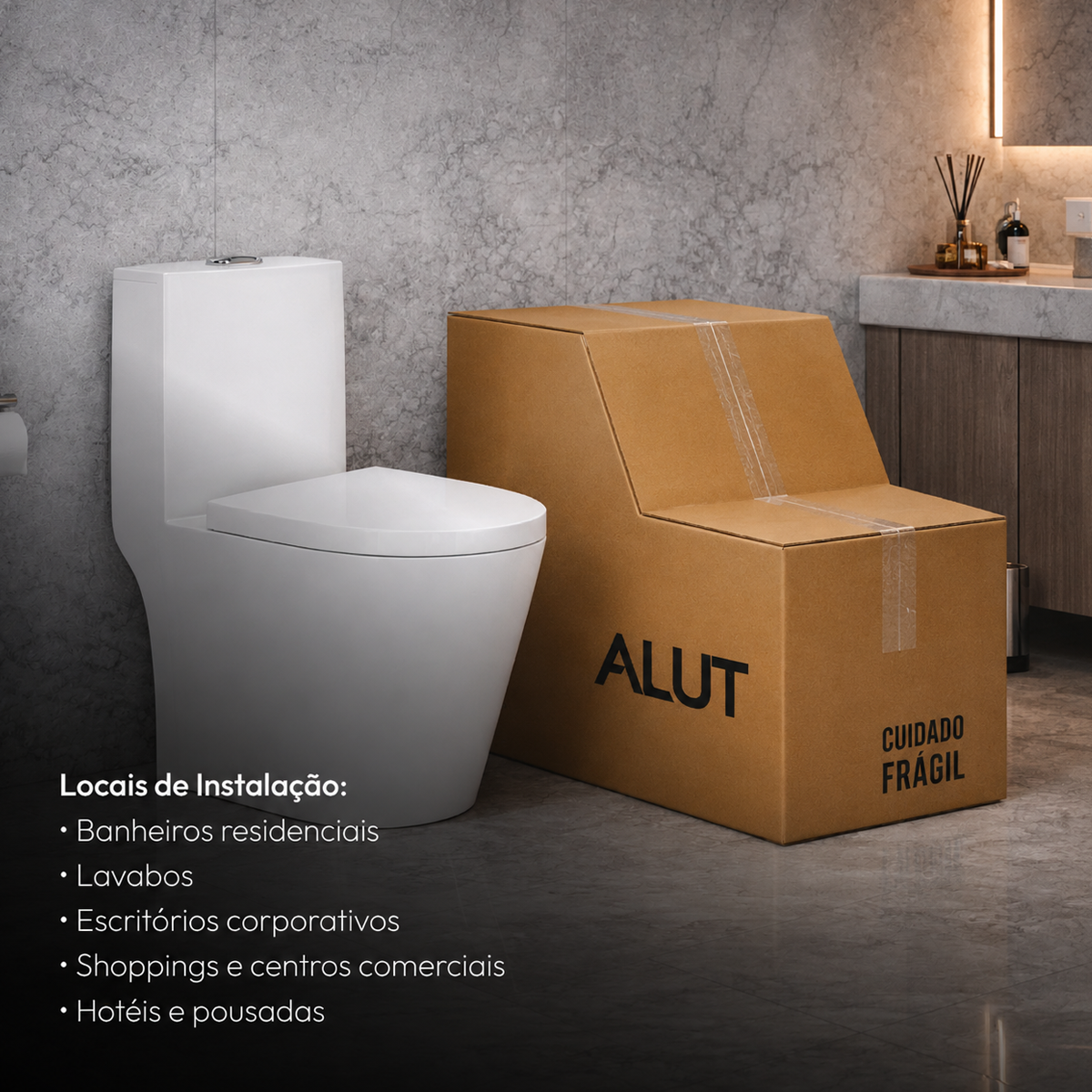 Vaso Sanitário Monobloco Orbit Completo com Caixa Acoplada Privada Cerâmica Branca Alut
