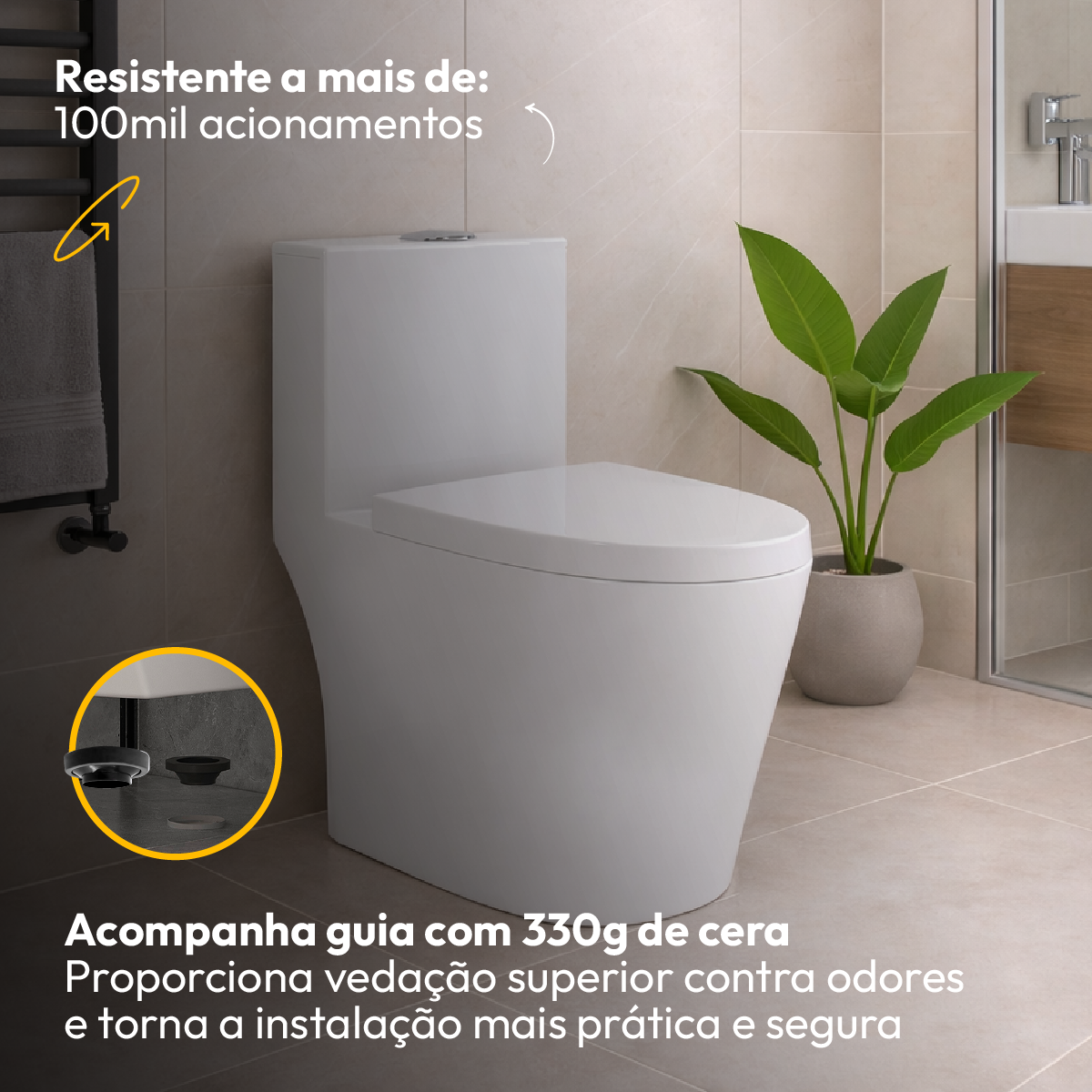 Vaso Sanitário Monobloco Orbit Completo com Caixa Acoplada Privada Cerâmica Branca Alut