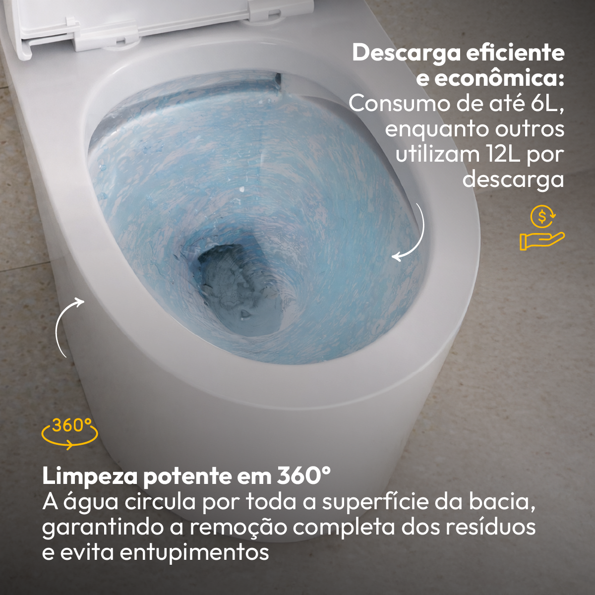 Vaso Sanitário Monobloco Orbit Completo com Caixa Acoplada Privada Cerâmica Branca Alut