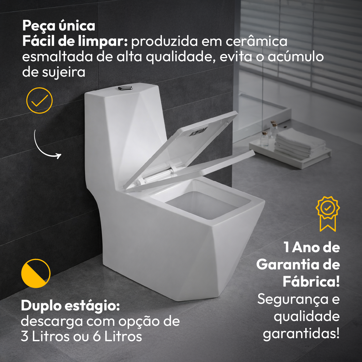 Vaso Sanitário Monobloco Vertex Completo com Caixa Acoplada Privada Cerâmica Branca Alut