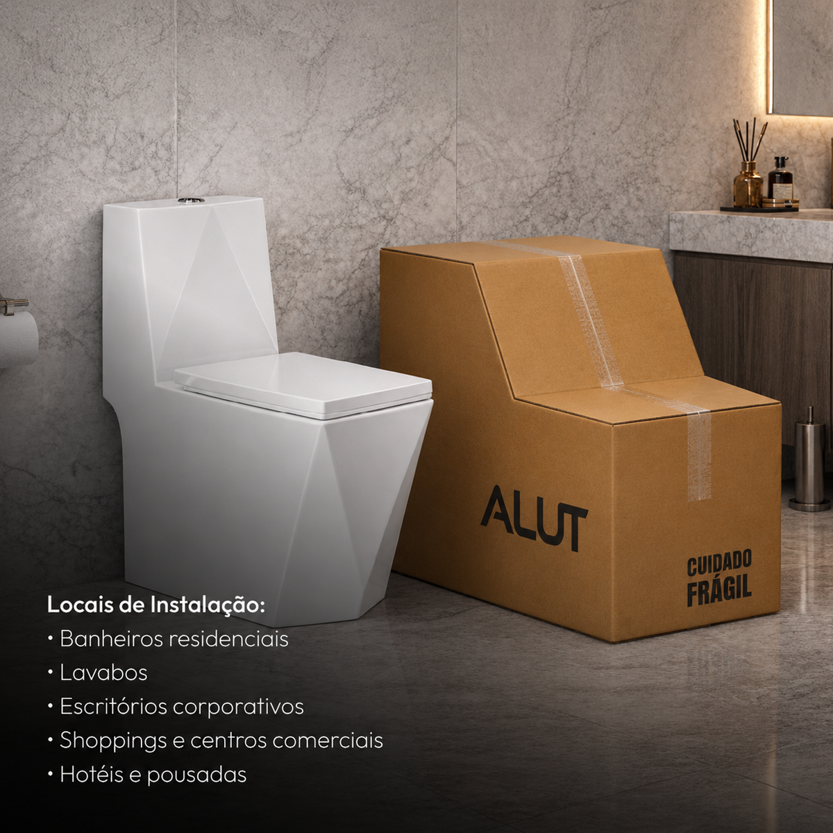 Vaso Sanitário Monobloco Vertex Completo com Caixa Acoplada Privada Cerâmica Branca Alut