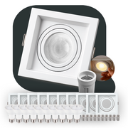 Kit 10 Spot Led Recuado Embutir 4000k Branco Neutro Par20 Quadrado Branco Alut