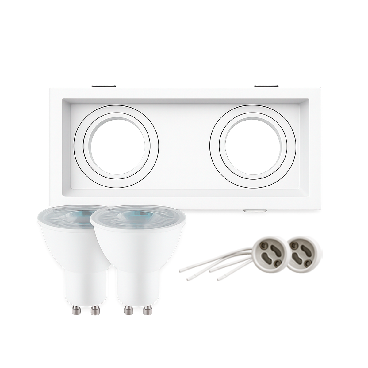 Kit 10 Spot Led Recuado Duo Embutir 4000k Branco Neutro Gu10/MR16 Quadrado Branco Alut