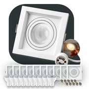 Kit 10 Spot Led Recuado Embutir 4000k Branco Neutro Gu10/MR16 Quadrado Branco Alut