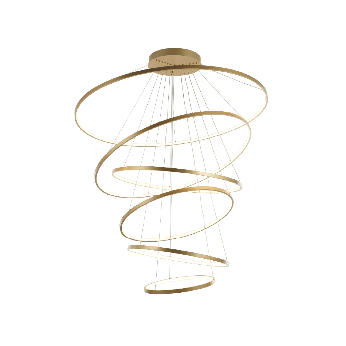Luminária Pendente Led Lura 180W Seleção de Temperatura Quente/Neutro/Frio Dourado Alut