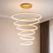 Luminária Pendente Led Lura 180W Seleção de Temperatura Quente/Neutro/Frio Dourado Alut
