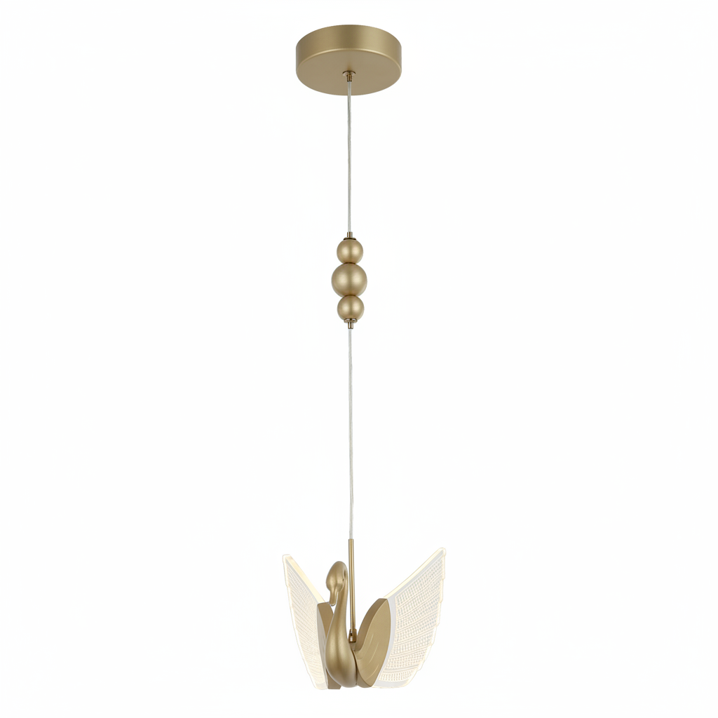 Luminária Pendente Led Cisne 4W Seleção de Temperatura Quente/Neutro/Frio Dourado Alut
