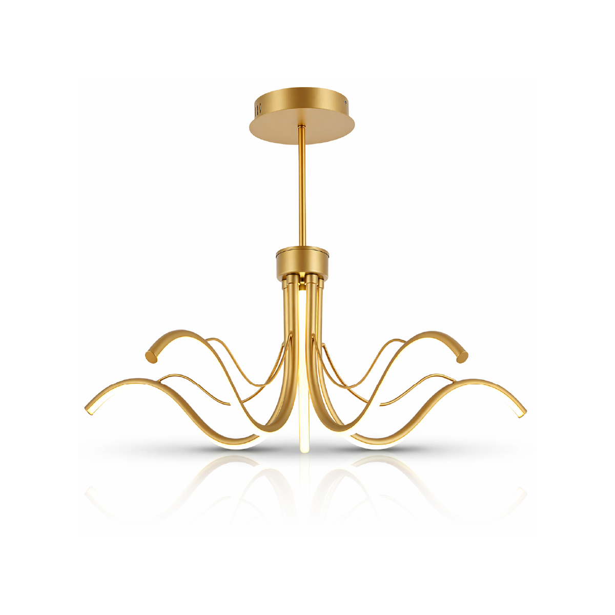 Luminária Pendente Led Octo 52w Seleção de Temperatura Quente/Neutro/Frio Dourado Alut