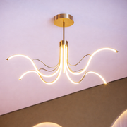 Luminária Pendente Led Octo 52w Seleção de Temperatura Quente/Neutro/Frio Dourado Alut