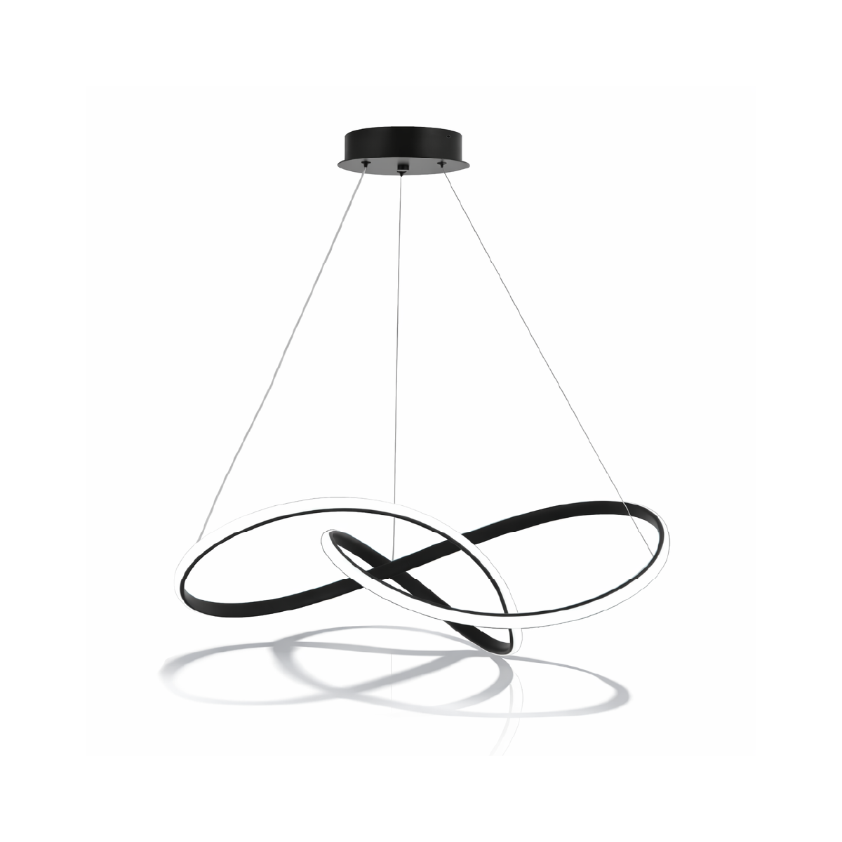Luminária Pendente Led Infinity 50w Seleção de Temperatura Quente/Neutro/Frio Preto Alut