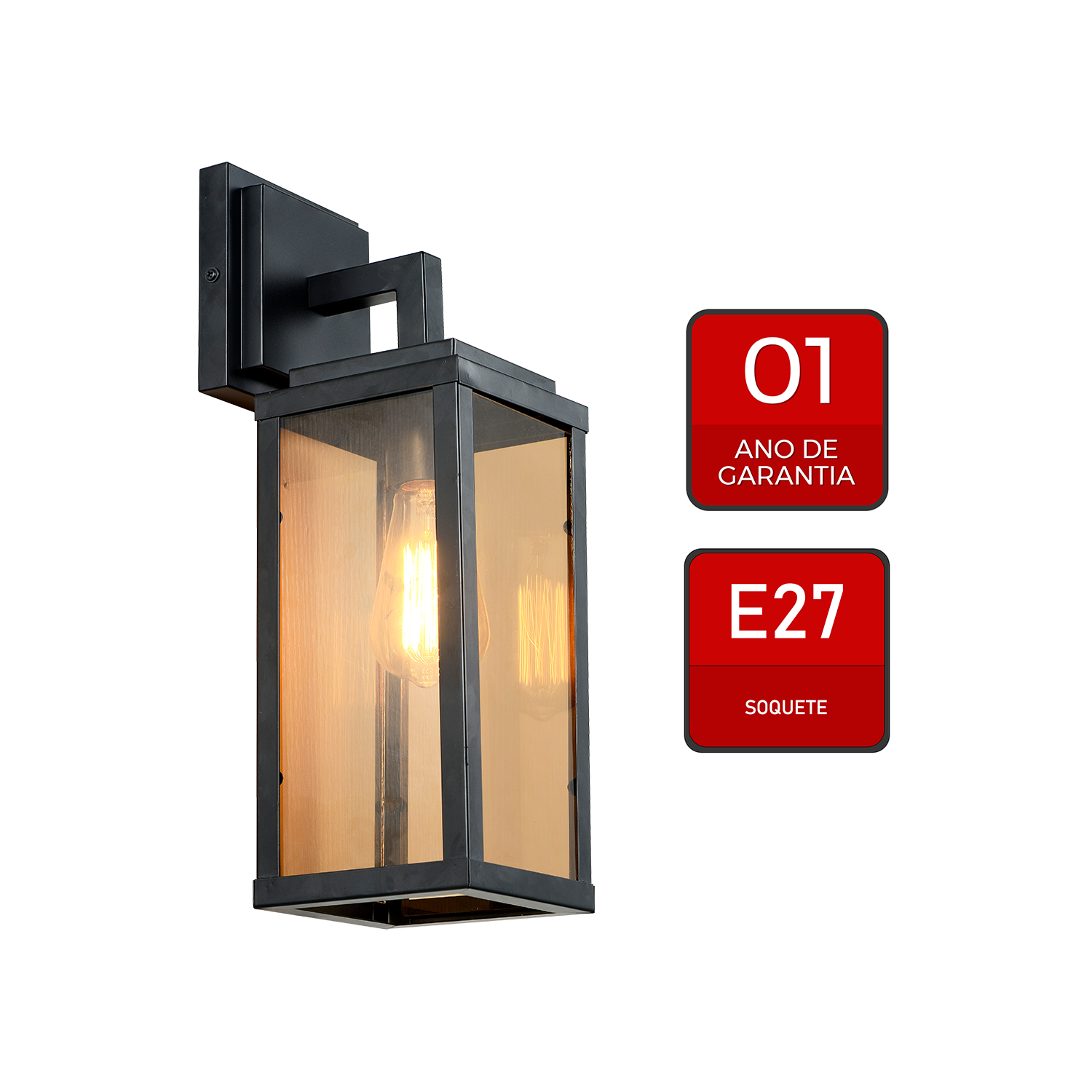 Arandela Led Rustica Bivolt E27 Preto Fosco Alut