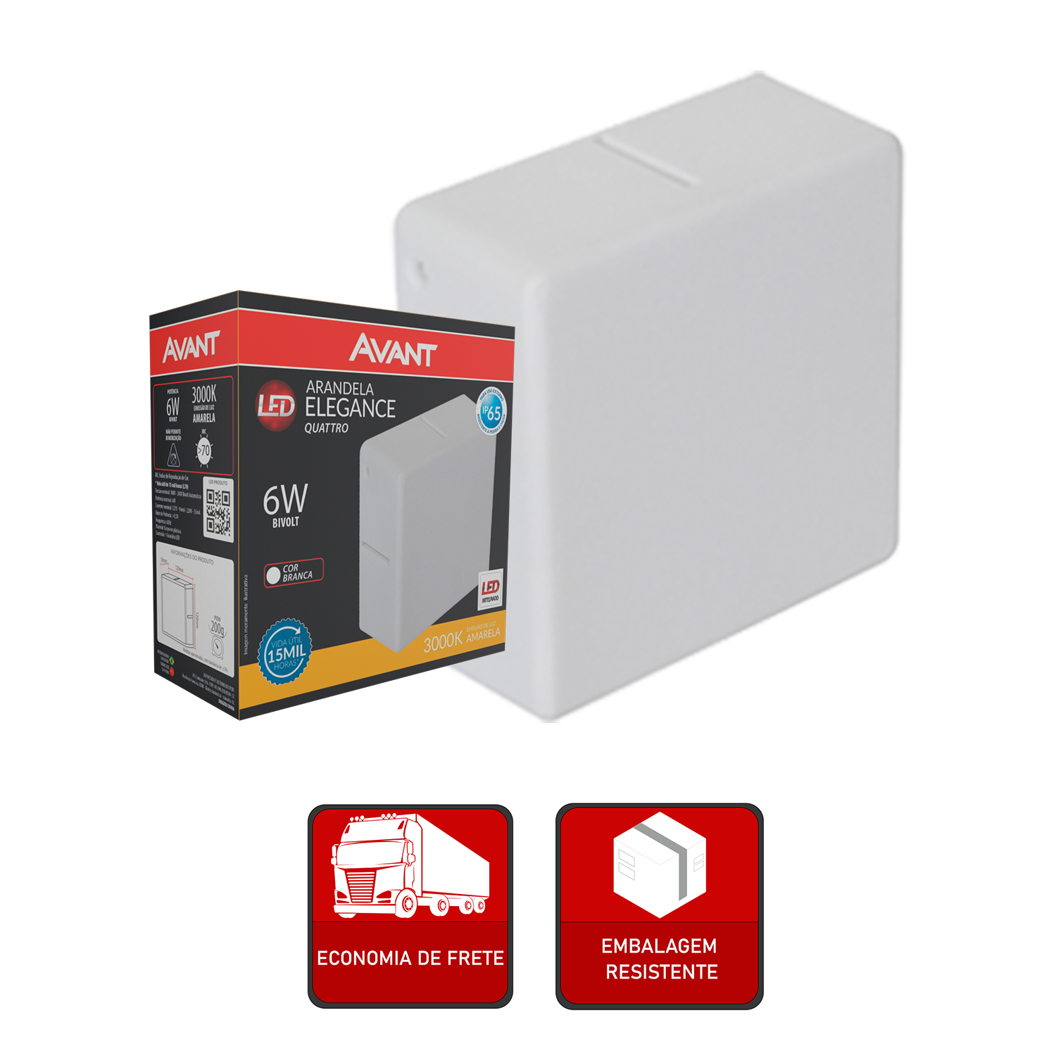 Arandela Led Splendor 6W 3000k Branco Quente Bivolt IP65 Branco Alut