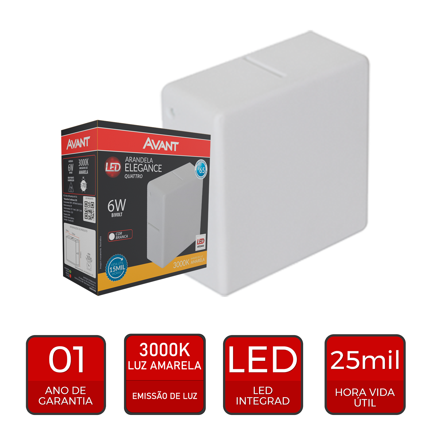 Arandela Led Splendor 6W 3000k Branco Quente Bivolt IP65 Branco Alut