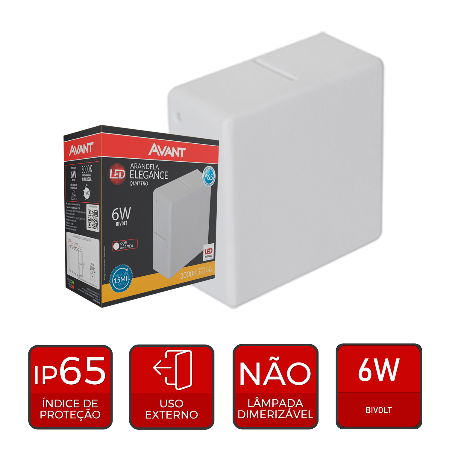 Arandela Led Splendor 6W 3000k Branco Quente Bivolt IP65 Branco Alut