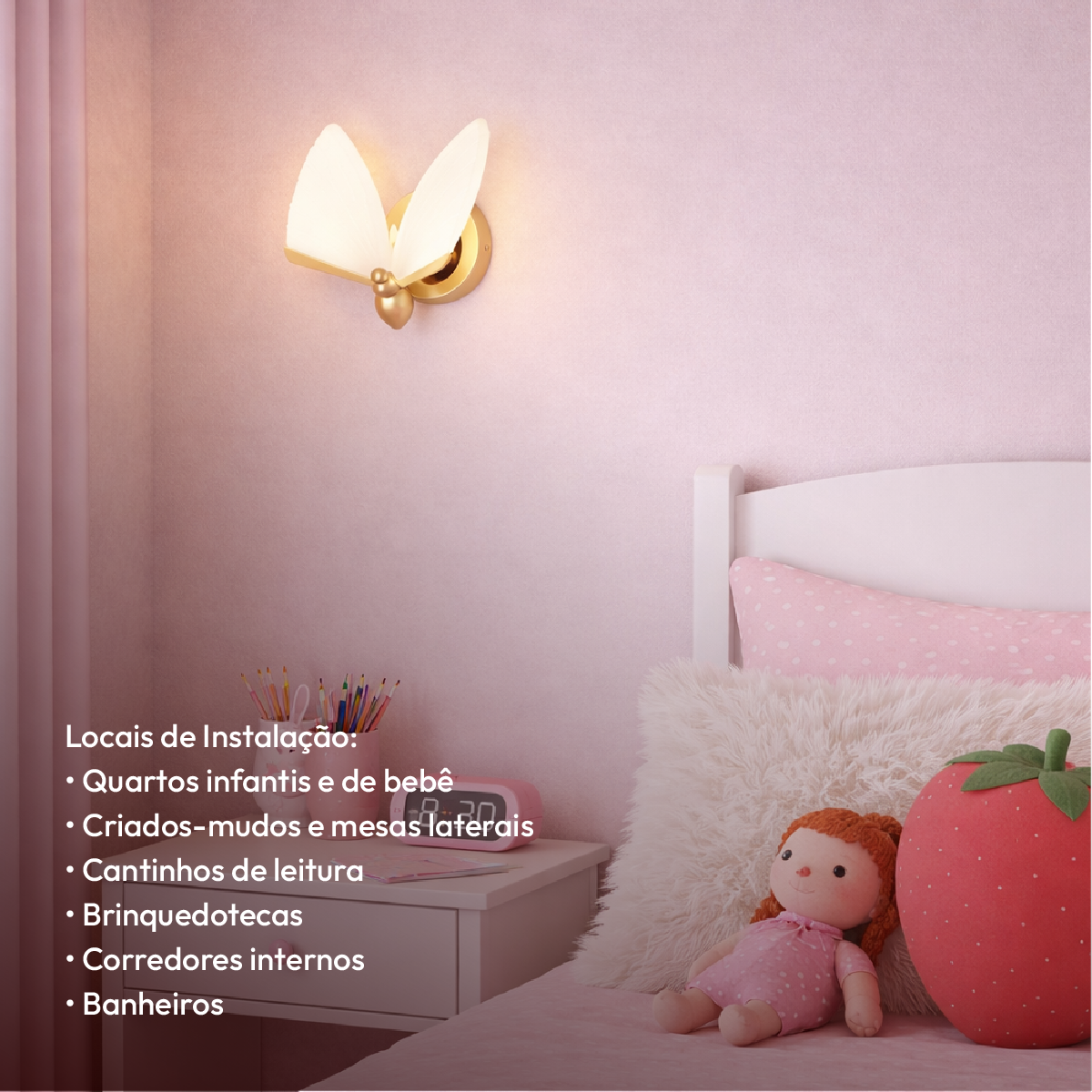Arandela Led Borboleta 6w 6500k Branco Frio Bivolt Dourado Alut