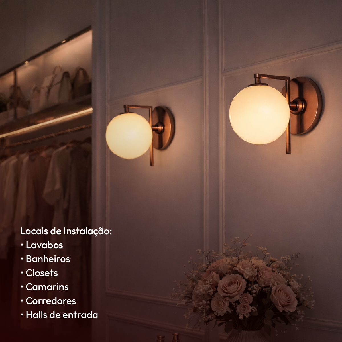 Arandela Led Luna Bivolt Cobre Brilho Alut
