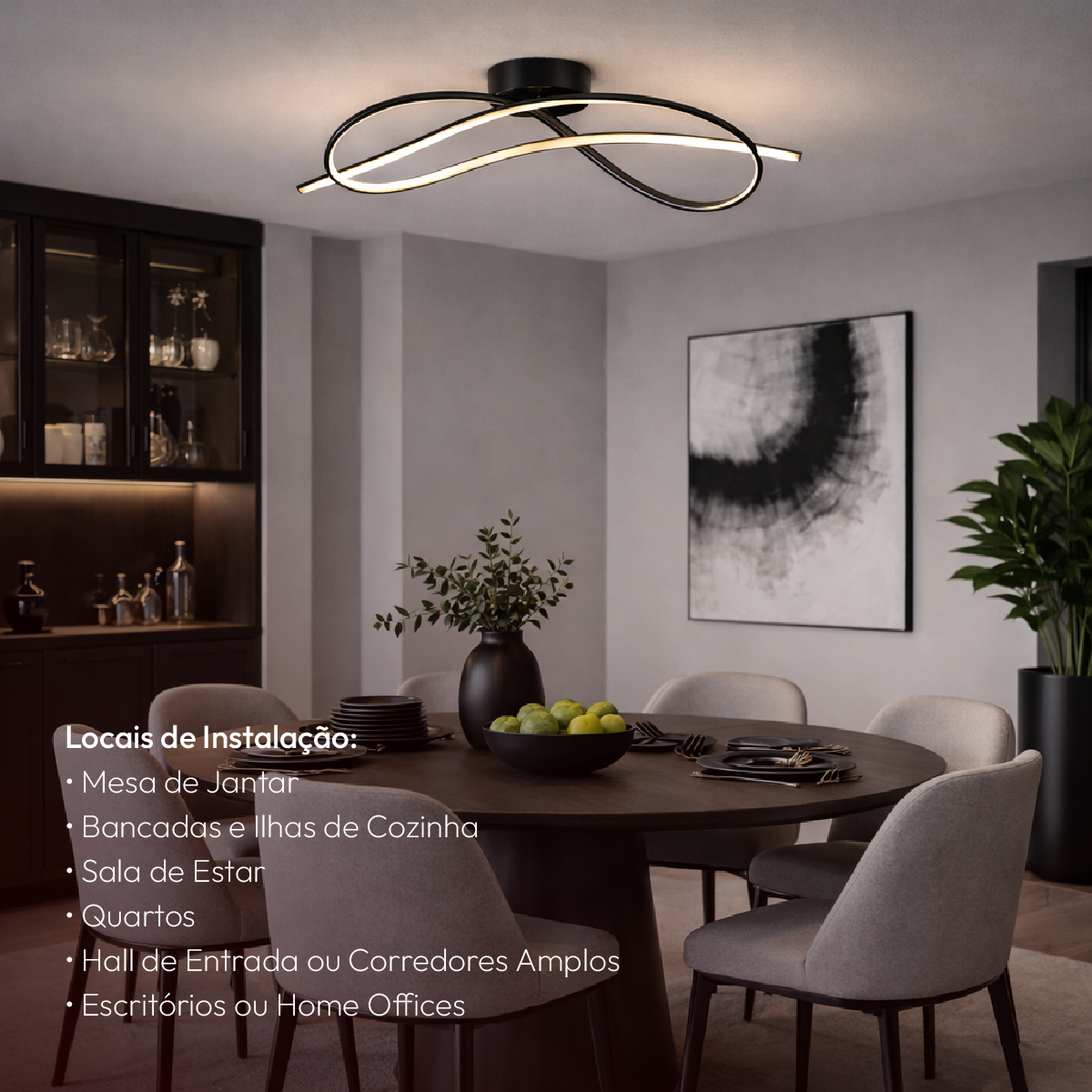 Pendente Led Plafon Zion 36W Seleção de Temperatura Branco Quente/Frio Bivolt Preto Alut