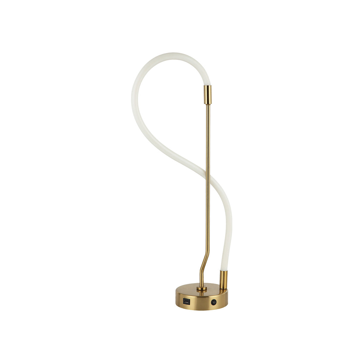 Luminária de Mesa Led Curves 15W Seleção de Temperatura Branco Quente/Neutro/Frio Dourado Alut