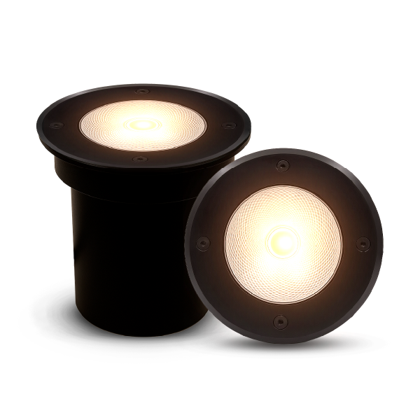 Kit 10 Luminaria de Chão Led Solo Embutir 10w 3000k Branco Quente IP65 Bivolt Preto Alut
