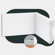 Kit 5 Barras de 2m Rodape Com Friso Moldura Poliestireno de 200x15cm Branco Cod: ALUT020005 Alut By Avant
