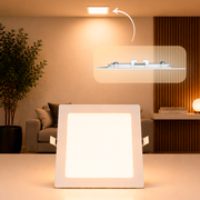 Painel Led Plafon Aluminio Embutir 18w 3000k Branco Quente 22x22 Quadrado Branco Cod: ALUT190070 Alut By Avant