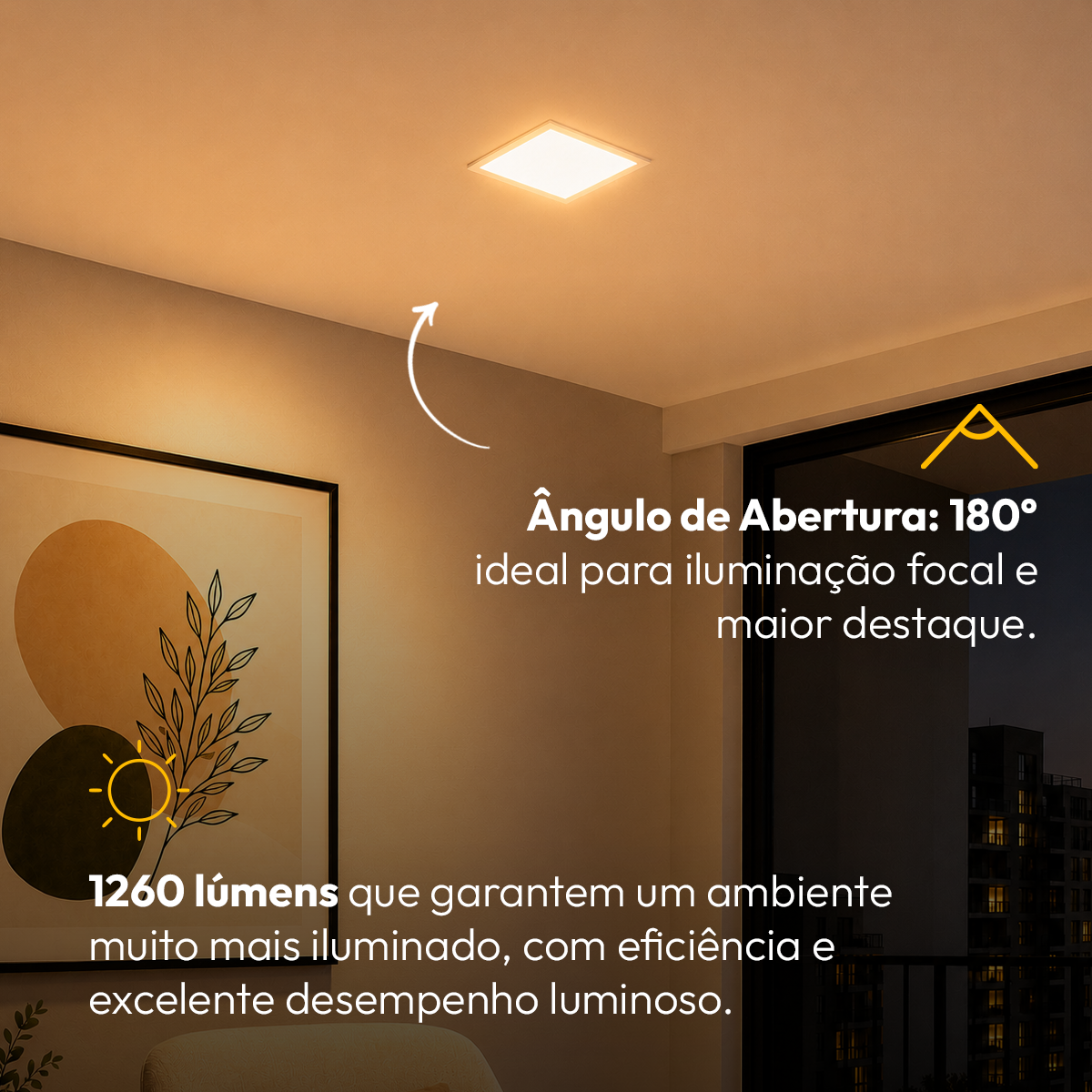 Painel Led Plafon Aluminio Embutir 18w 3000k Branco Quente 22x22 Quadrado Branco Cod: ALUT190070 Alut By Avant