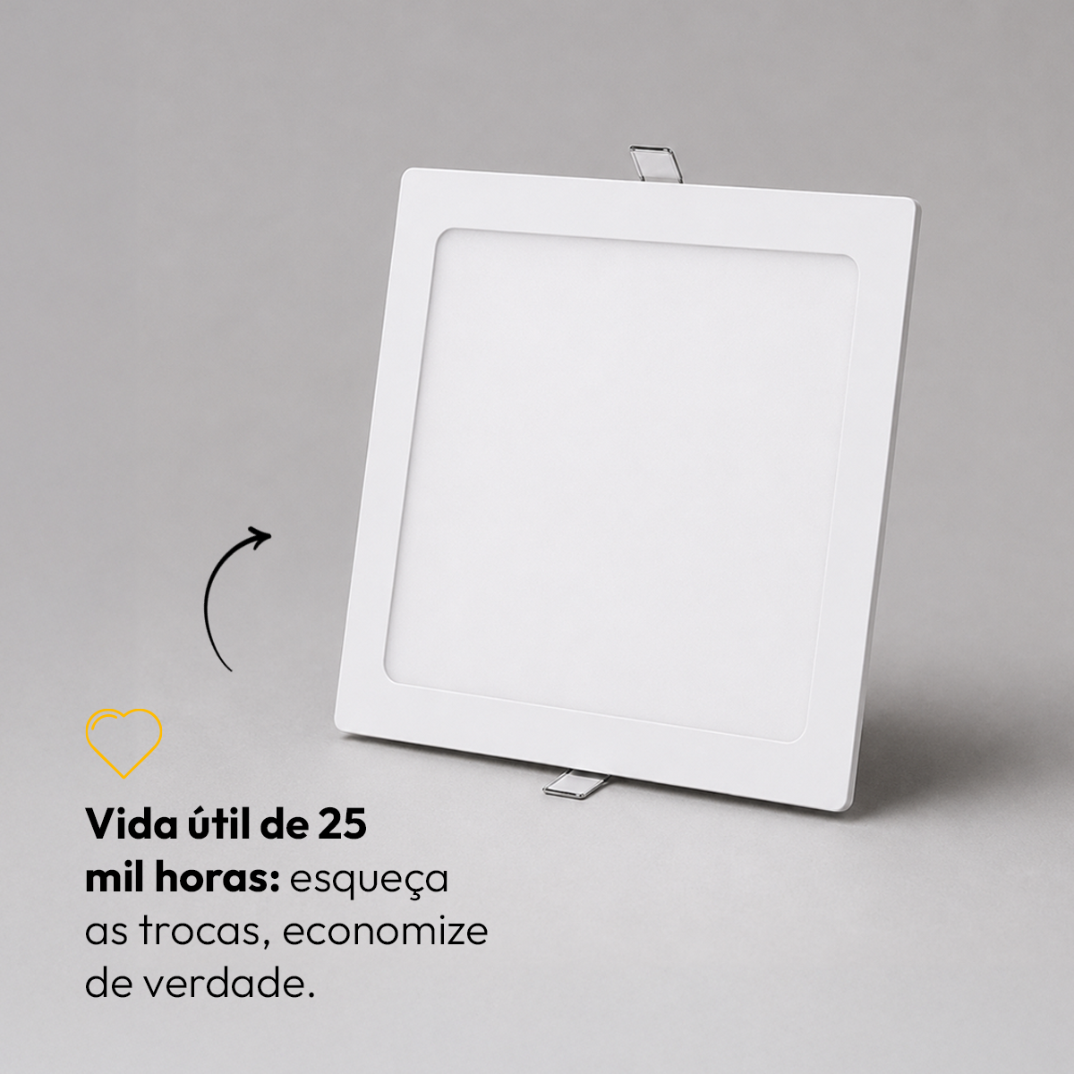 Painel Led Plafon Aluminio Embutir 18w 3000k Branco Quente 22x22 Quadrado Branco Cod: ALUT190070 Alut By Avant