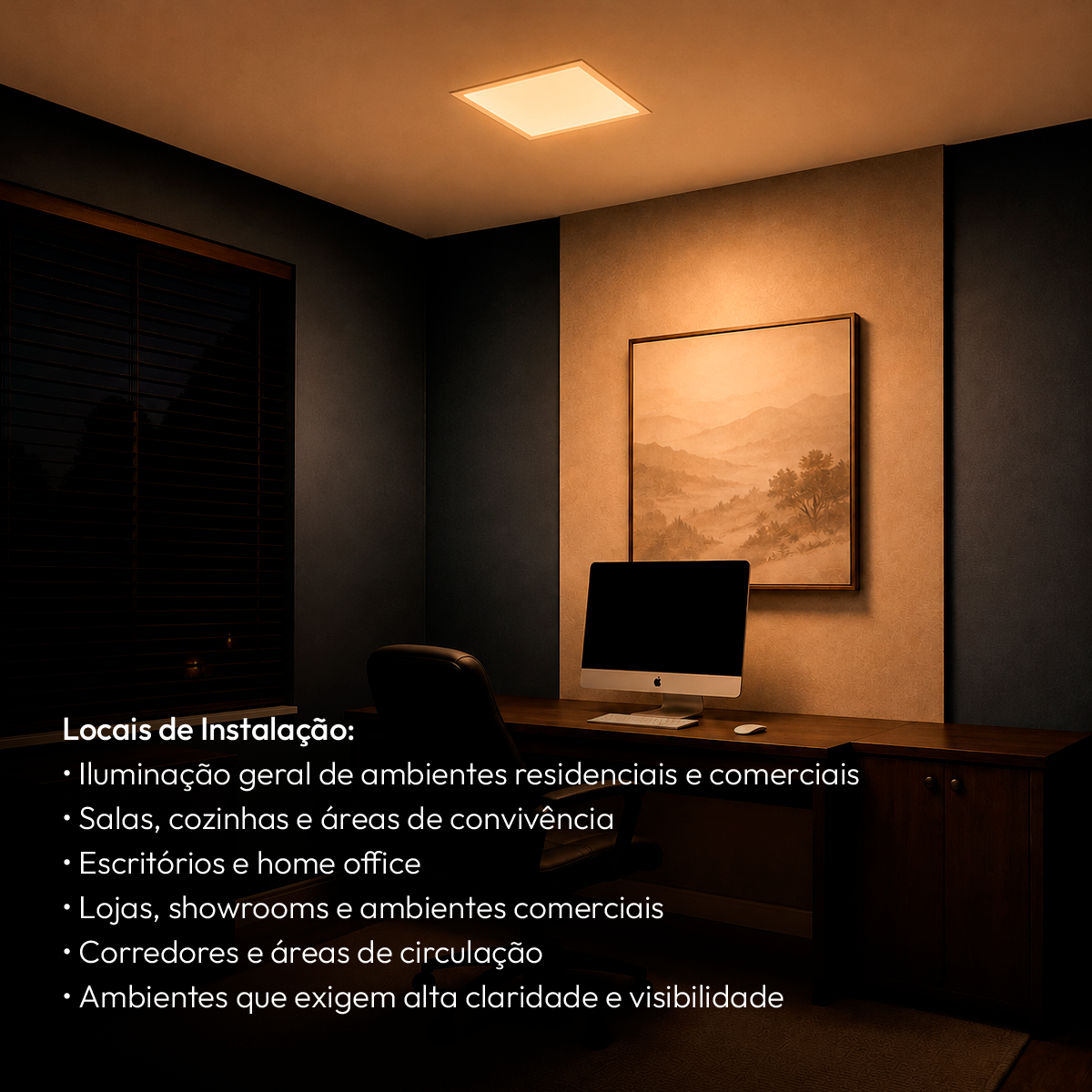 Painel Led Plafon Aluminio Embutir 18w 3000k Branco Quente 22x22 Quadrado Branco Cod: ALUT190070 Alut By Avant