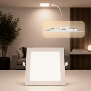 Painel Led Plafon Aluminio Embutir 18w 4000k Branco Neutro 22x22 Quadrado Cod: ALUT190071 Alut By Avant