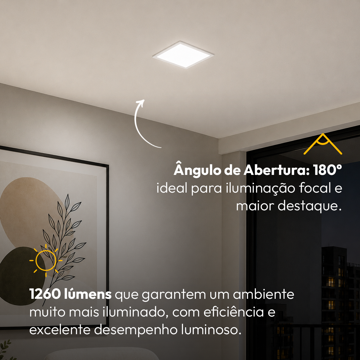 Painel Led Plafon Aluminio Embutir 18w 4000k Branco Neutro 22x22 Quadrado Cod: ALUT190071 Alut By Avant