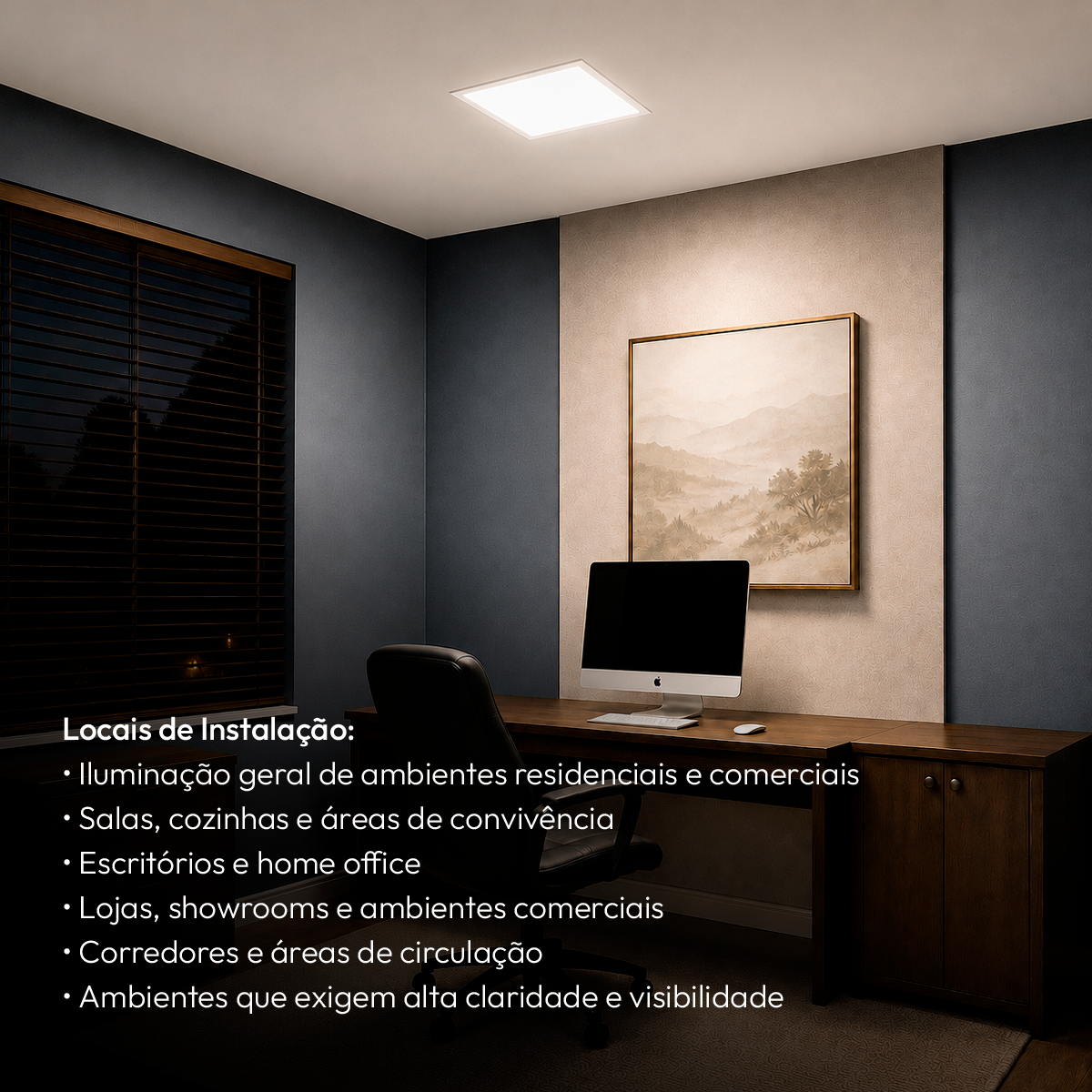 Painel Led Plafon Aluminio Embutir 18w 4000k Branco Neutro 22x22 Quadrado Cod: ALUT190071 Alut By Avant