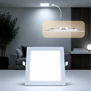 Painel Led Plafon Aluminio Embutir 18w 6500K Branco Frio 22x22 Quadrado Cod: ALUT190072 Alut By Avant