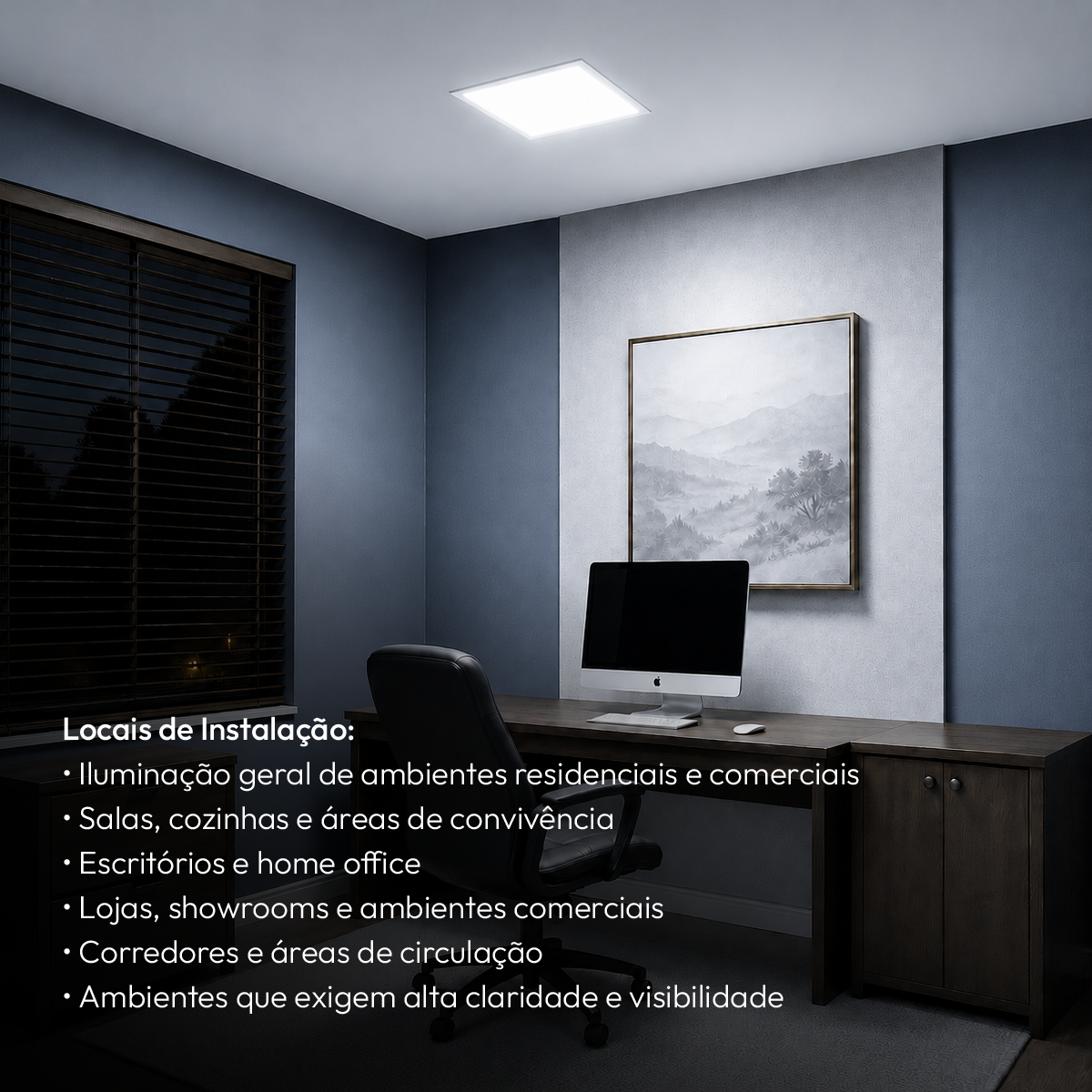 Painel Led Plafon Aluminio Embutir 18w 6500K Branco Frio 22x22 Quadrado Cod: ALUT190072 Alut By Avant