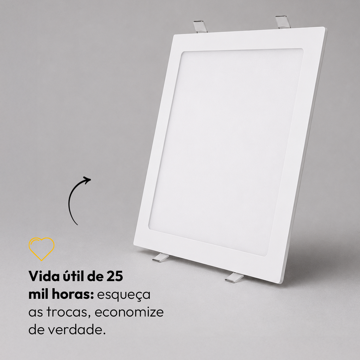 Painel Led Plafon Aluminio Embutir 24w 3000k Branco Quente 29x29 Quadrado Cod: ALUT190073 Alut By Avant