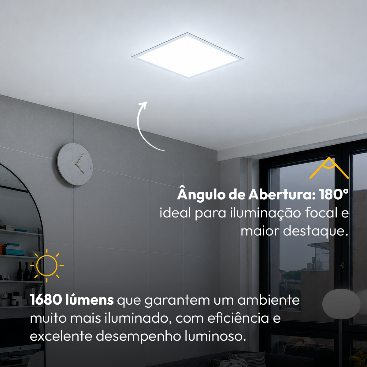 Painel Led Plafon Aluminio Embutir 24w 6500K Branco Frio 29x29 Quadrado Cod: ALUT190075 Alut By Avant