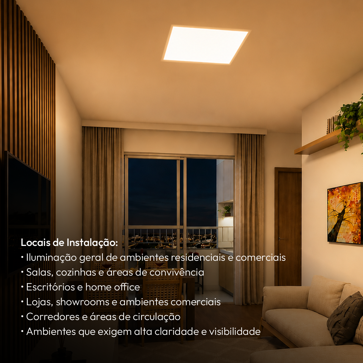 Painel Led Plafon Alumínio Embutir 30w 3000k Branco Quente 40x40 Quadrado Alut By Avant